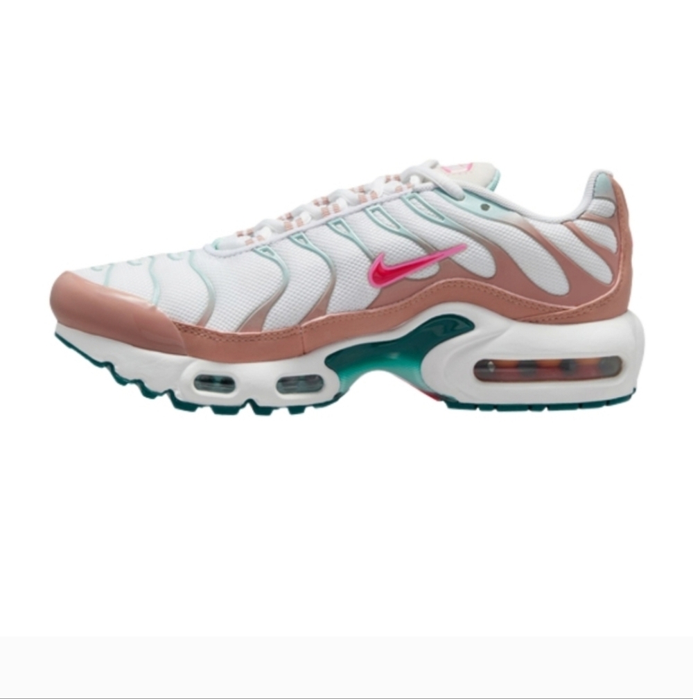 Nike Air Max Plus Big Kids'7Y Women's 8.5 White/Red Stardust/Jade Ice/Siren